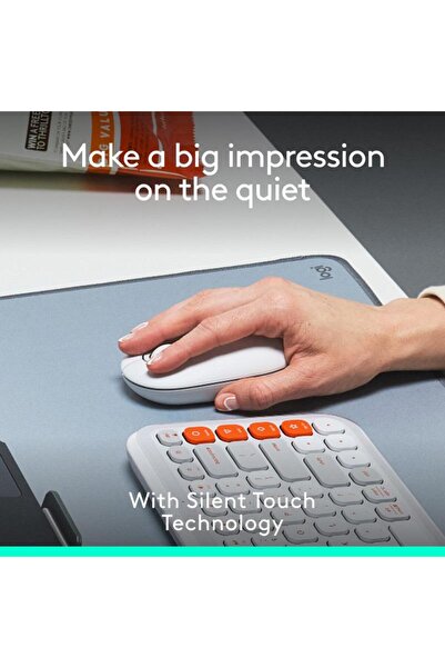 logitech Mouse fără fir Logitech POP, Bluetooth, 4000 DPI (Alb)