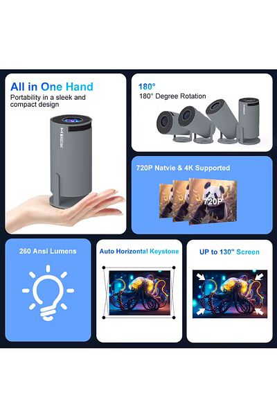 Choice Us Plug Hy300-g Magcubic Projector Hy300 Pro 4k Android 11 Dual Wifi6 260ansi Allwinner H713 Bt5.0 1