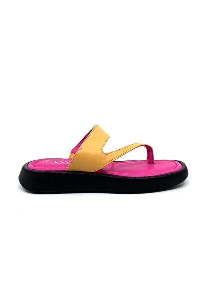 Farne Mustard Leather Women's Slippers