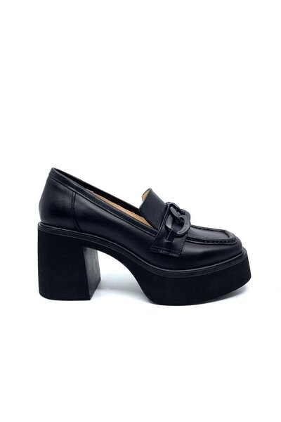 Riffle Black Leather Women's Shoes
