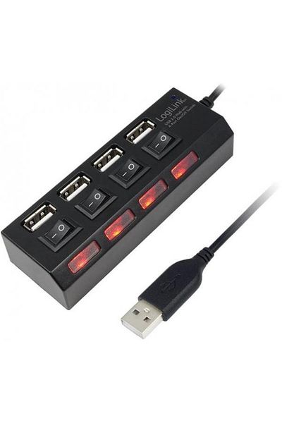 LogiLink Hub USB LogiLink UA0128, 4xUSB 2.0, comutator ON/OFF