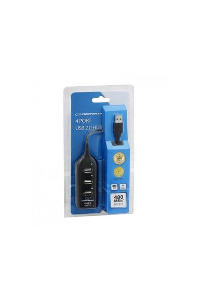 ESPERANZA Hub Esperanza 4 porturi, USB 2.0, Negru