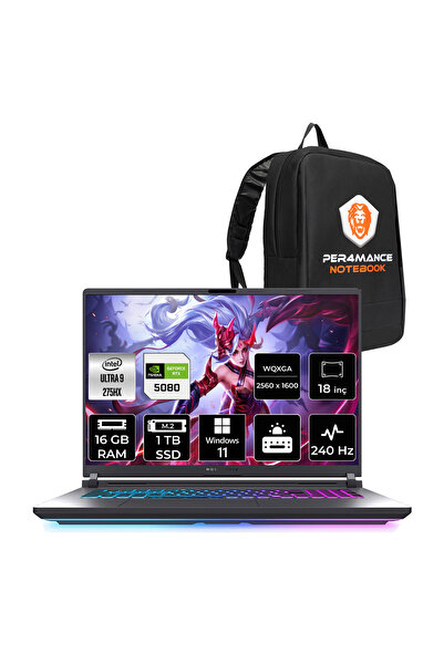 ASUS ROG Strix G18 Ultra 9 275HX 16GB 1TB SSD RTX5080/16GB 175W 240HZ 18'' QH...