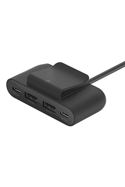 Belkin HUB USB Belkin, USB-C, 2x USB-C/2x iesiri USB-A, 2 m, Negru