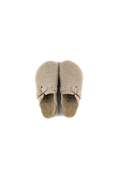 Roy Jones Women's Cork Sole Felt Comfort Model Winter Closed Front Felt Model Sabo Daily Comfortable Home