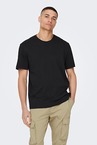 Only & Sons Onsmax Life Ss Stitch Tee Noos Men's Black T-Shirt - 22025208