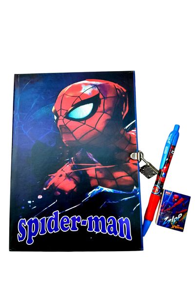 SPIDERMAN Versatil Pen, Notebook with Lock, Souvenir and Diary with Lock