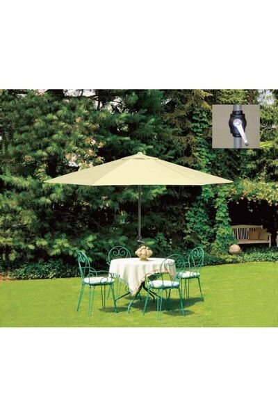 OEM Umbrela de Gradina Rezistenta la Vant cu mecanism manual, Bej, Cadru din ...