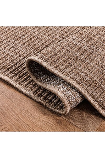 MACRO HOME Srz-0465 Jüt Tabanlı Hasır Dokuma Örme Bohem Antialerjik Halı Kilim Balık Sırtı