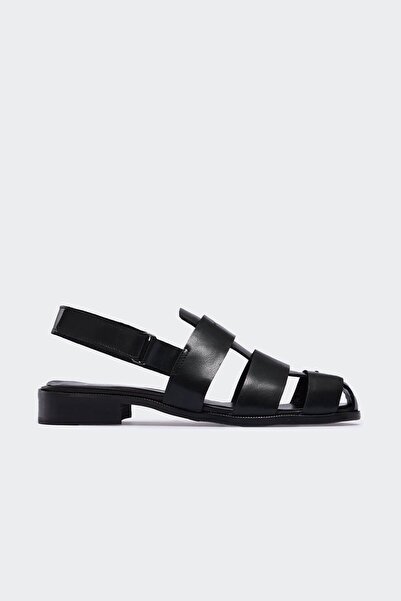 Gaerr Women's Leather Black Sandals