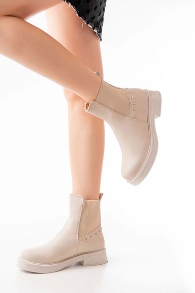 KÖMEN 02-2005 Μπεζ Elastic Daily Γυναικείες Μπότες