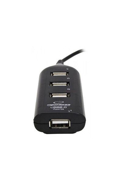 ESPERANZA Hub Esperanza 4 porturi, USB 2.0, Negru