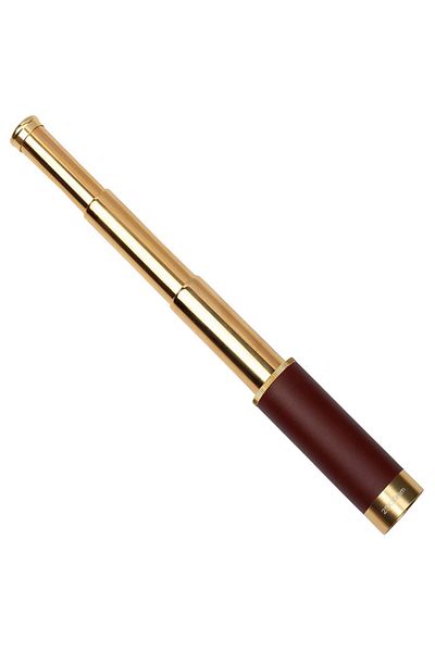 Depox Ideallstore® Mini Telescope, Pirate Life, 25x30, Gold, 33.5 Cm, Leather Case Included