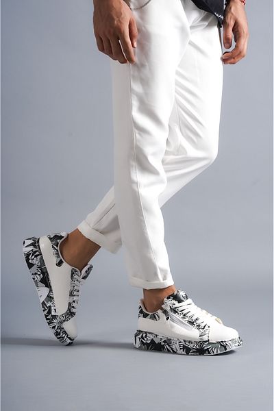 EBRUS TREND Et-Kb02 Crocodile White Black Men's Shoes