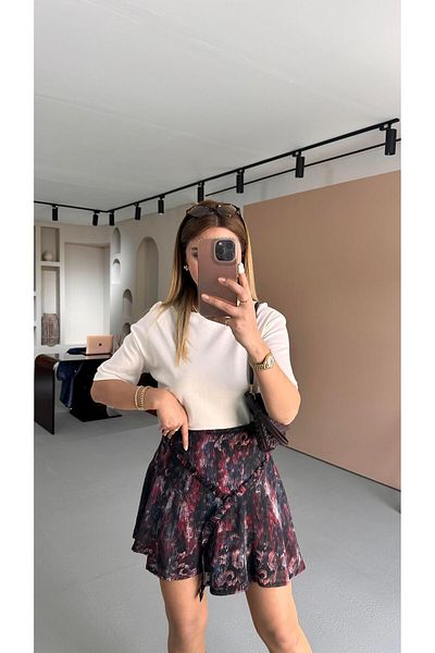 Sezgi Tekin Ruffle Detail Lined Asymmetrical Skirt