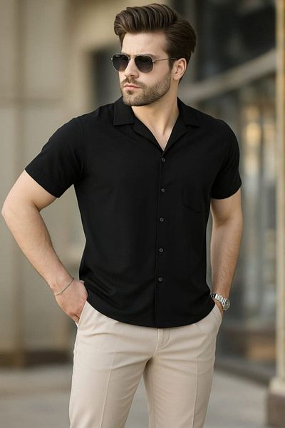 modaserdem Ανδρικό υφασμάτινο πουκάμισο με δύο κλωστές -