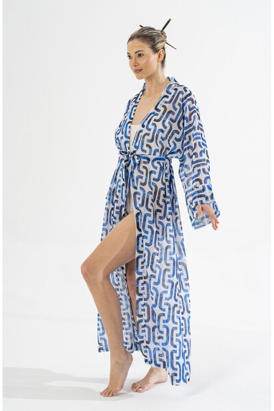 BEJ DOKU PAMUK KİMONO / PAREO