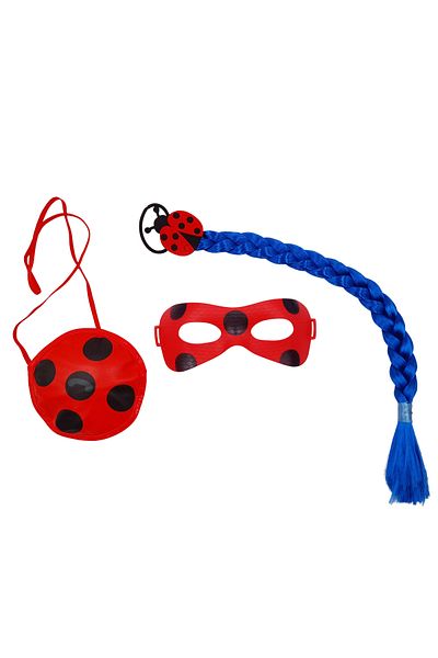 Depox Set de trei accesorii pentru costum IdeallStore®, Miraculous Ladybug, mărime universală, roșu