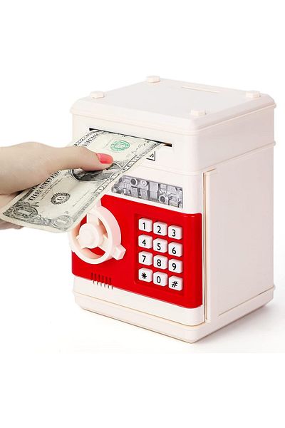 AWH Kids ATM Piggy Bank Toy for Ages 3-12 Cash Coin Can Gift for Boys & Girls, Assorted Color