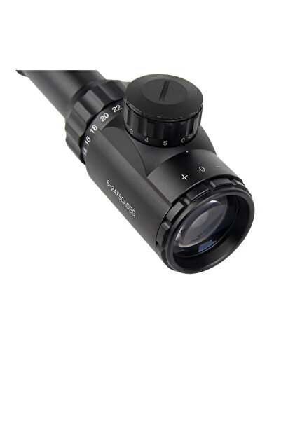 Depox Airsoftový puškohled, 6-24X50, LED terč, kovový, 39,5 cm, černý