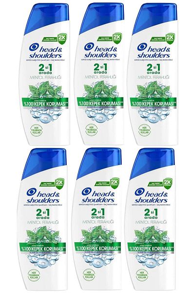 Head&Shoulders Head & Shoulders 330 Ml Shampoo - 2-1 Menthol Freshness, X 6 Pieces