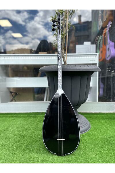 Sazhane Siyah Kısa Sap Bağlama (Kılıf,Yedek Tel ve Tezene Dahil)