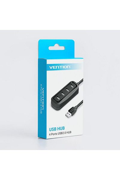 Vention Vention VAS-J43-B050 USB 2.0 Hub, 4 ports, 50 cm cable (Black)