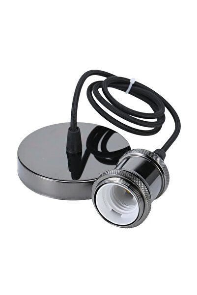 Choice مجموعة حامل مصباح سلكي معلق E27 أسود ساطع بدون لمبة، حامل مصباح معدني ...