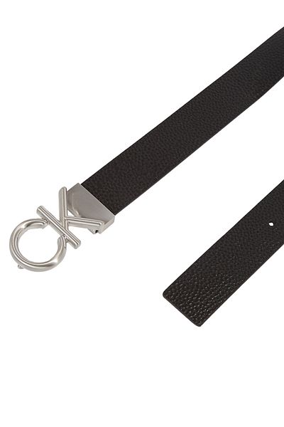 Calvin Klein Calvin Klein Black Genuine Leather Adj Metal Bombe 3 Belt