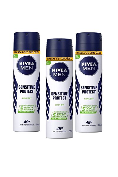 NIVEA Deodorant Erkek 150ml Sensitive Protect X 3 Adet