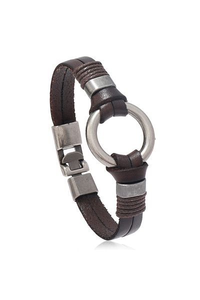 Choice Brown Handmade Genuine Leather Bracelet for Men and Women, Simple Bracelet