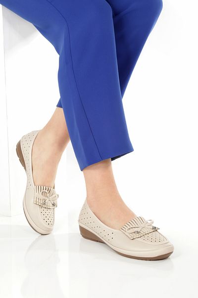 akay ayakkabı Laser, Saddler, Tassel Detail; Wedge Heel Comfort Casual Daily Walking Women's Shoes