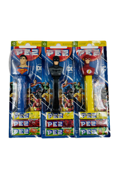 Pez Dispenser Dc Karakterleri Superman Batman Oyuncaklı Şekerleme - 1 oyuncak 3 yedek şeker paketi