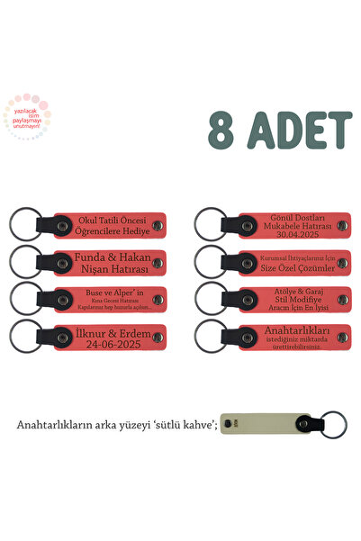 Asortishey Set of 8, Gift Souvenir Keychain, Pomegranate & Milk Coffee, Speci...