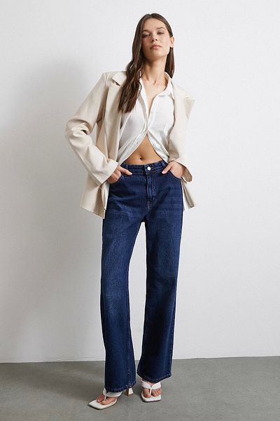 Never more White Lined Draped Blazer Jacket