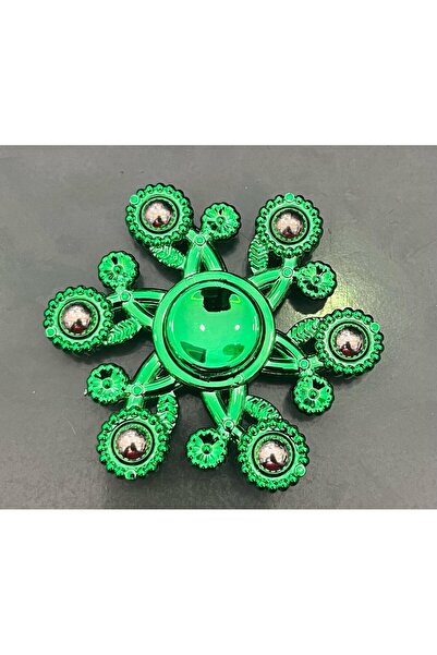 CUFFCUFFTOYS stres çarkı metal parlak yeşil 8cm çapında uzun dönen