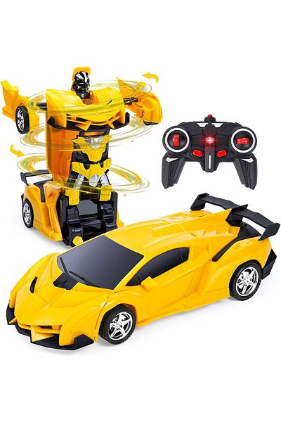 COOYA Deformation Robot Car Toys ,360 Degree Rotating Drifting, 2.4Ghz, 1:18 Robot Cars for Kids Gift