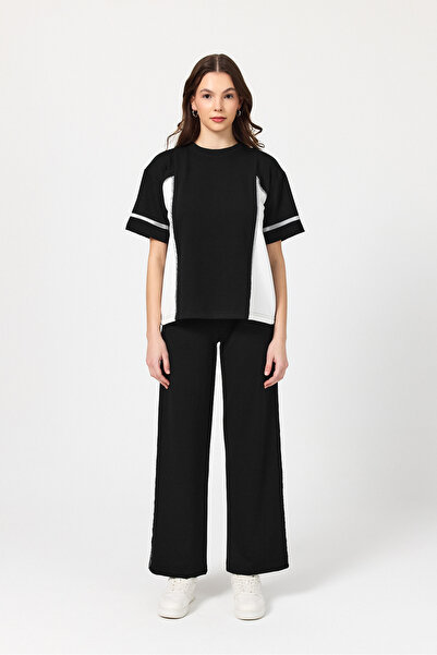 zitex طقم بدلة رياضية مودال مع تفاصيل الأنابيب الفضية