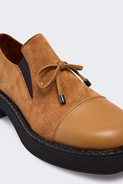 Favgi Lilly Taba Deri Taba Süet Kadın Günlük Ayakkabı