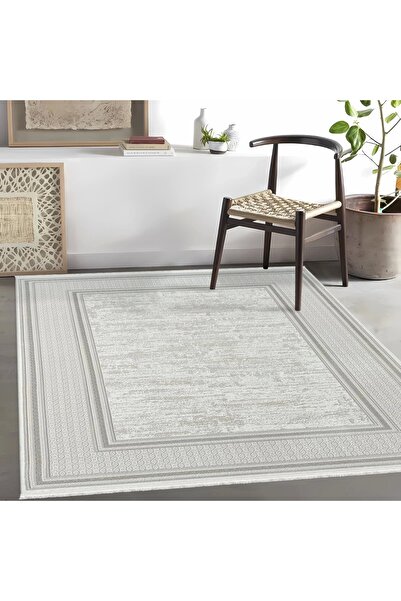 HBC Çırağan Lüks Modern Desen Gri Oturma Odası Salon Mutfak Halısı