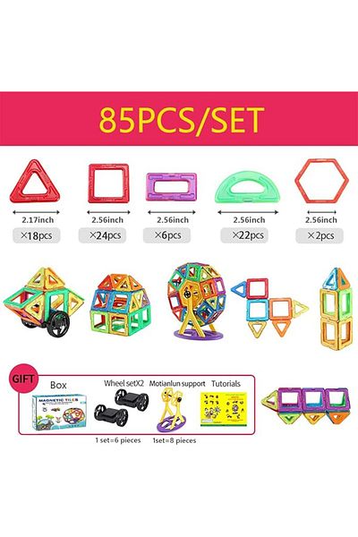 COOYA 191-Piece Magnetic Educational Construction Building Blocks Set, for 3+ Years