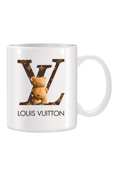 OEM Cana albă personalizată Urs Louis Vuitton, INOVATIX. 330 ml