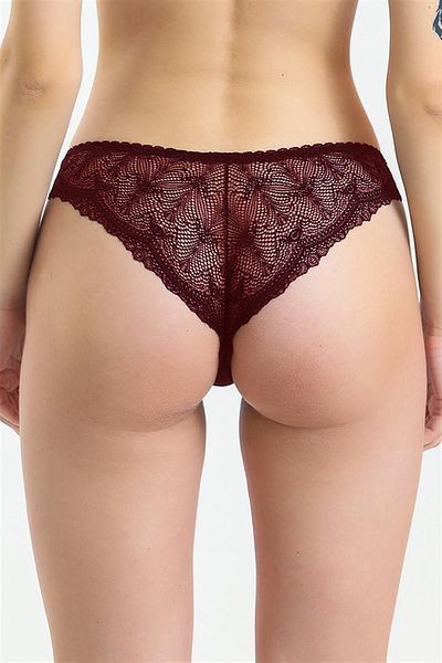 Magic Form Cotton Front and Lace Back Brazilian Panties
