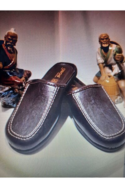 ASOS Ανδρικές παντόφλες σπιτιού από συνθετικό δέρμα σε καφέ χρώμα