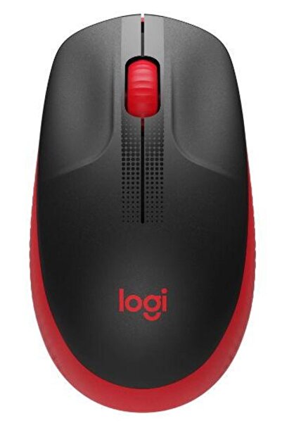 logitech Mouse cu fir LOGITECH M190, USB, 1000 DPI (Negru/Rosu)