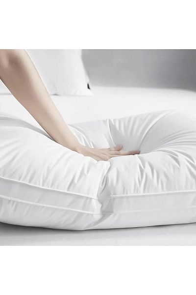Gerenic 4 hotel pillows, 100% cotton, size 75 x 50 cm - white