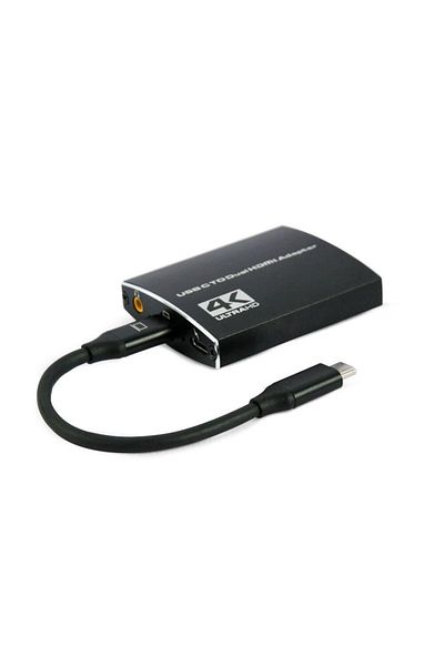 Gembird A-CM-HDMIF2-01 USB-C to Dual HDMI Adapter 4K 60Hz Black A-CM-HDMIF2-01