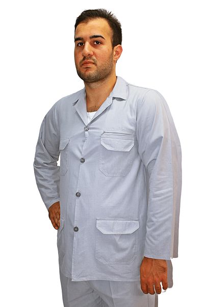 Beratnur Luxury Men's Linen 4-Pocket Double Safari Suit Hajj Umrah Outfit Light Gray
