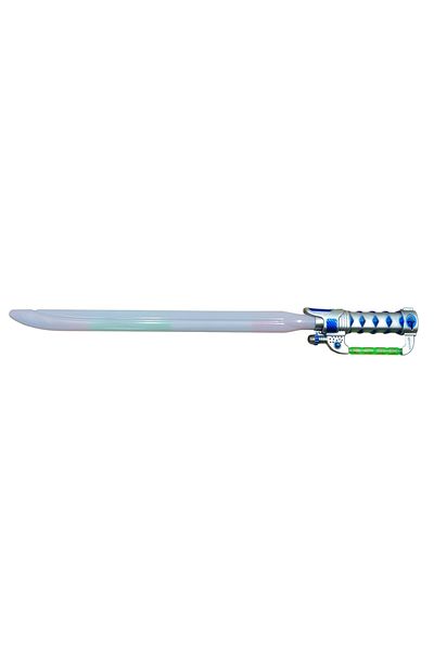 Depox Sabie de jucărie IdeallStore®, Războinic al viitorului, plastic, LED, sunete, 63,5 cm, argintiu