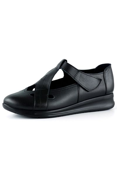 Erkan Saçmacı Pantofi casual Frida din piele naturală neagră cu decupaje cu velcro